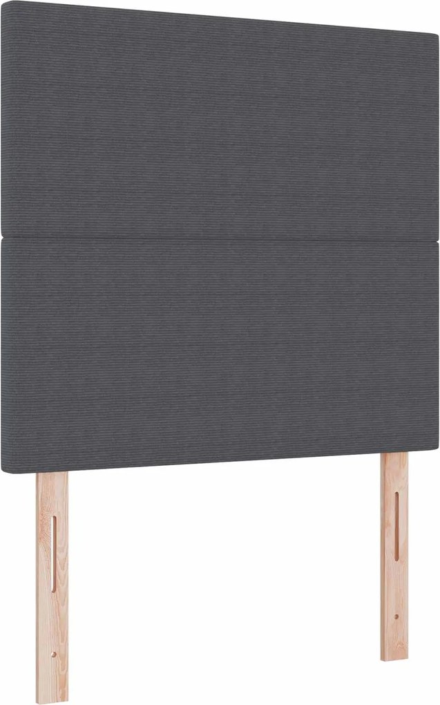 vidaXL LED ágytámla LED -es lámpákkal Sötétszürke 80 cm Poliészter