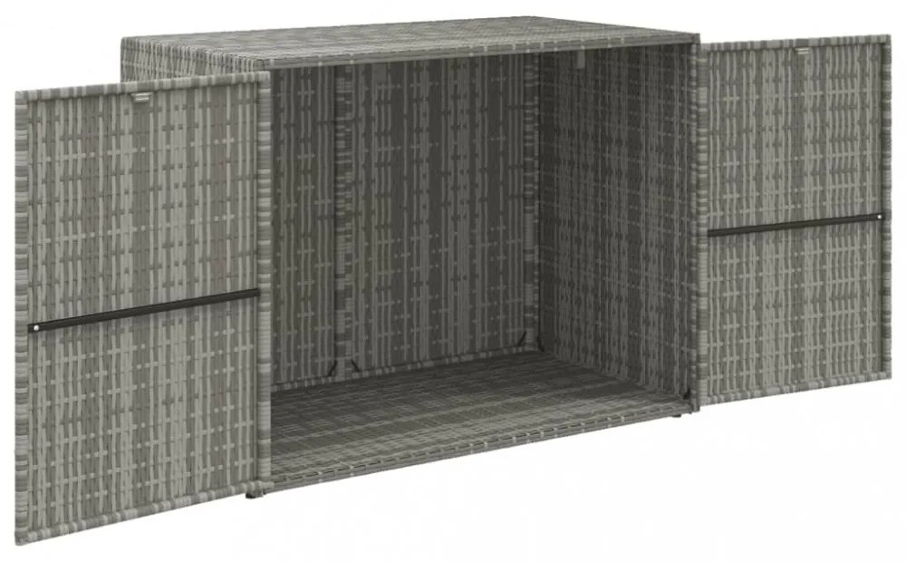 szürke polyrattan kerti tárolószekrény 100 x 55,5 x 80 cm