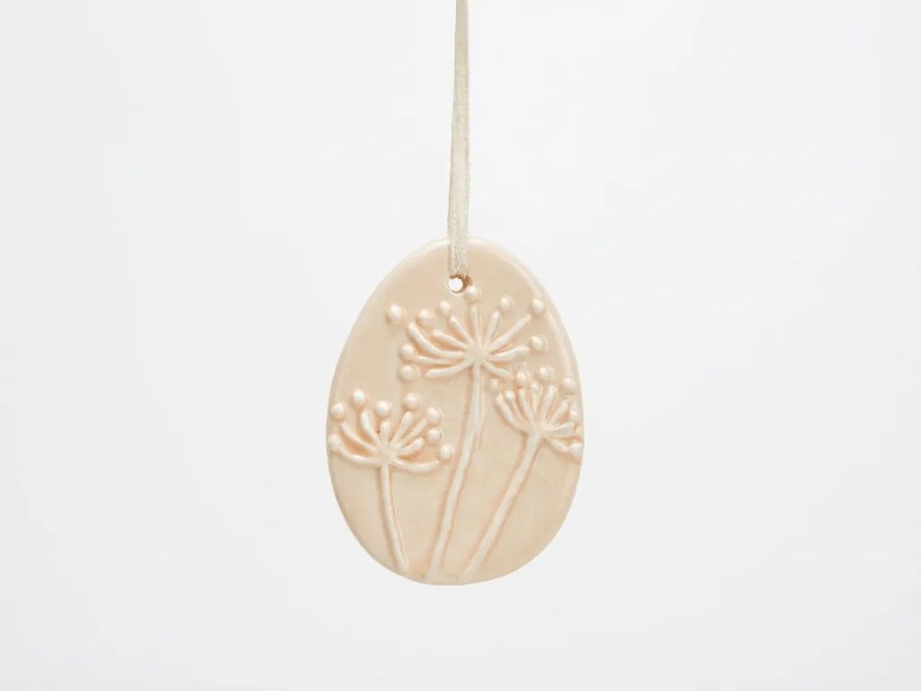 Függő porcelán tojás FLORIS - több színben Termék színe: Zöld