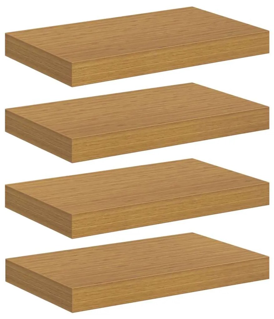 vidaXL Falpolc Falra szerelhető 4 pcs Bézs 40 x 23,5 x 4 cm Faanyag