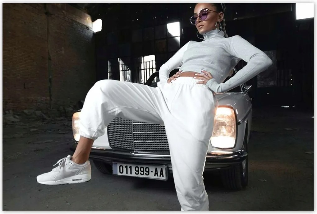 Poszterek 120x80 Fehér klasszikus Mercedes 200