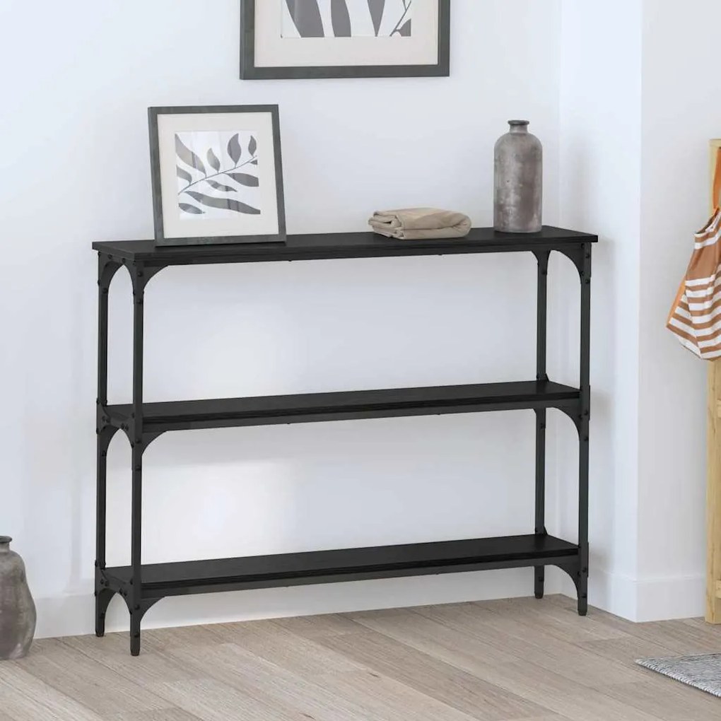 Konzolasztal Musta tammi 100 x 22.5 x 75 cm Műgyanta fa és Fém