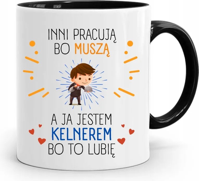 Pincérnek Bögre Fekete Mások Azért Dolgoznak, Mert fényképes nyomattal Kell