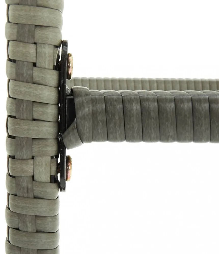 3 db szürke polyrattan bárszék párnával