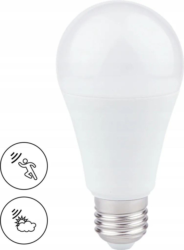 Led Izzó Szürkületi-mozgásos E27 6W A60 Meleg