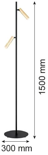 Argon 7083 - Állólámpa TORRE 2xG9/6W/230V fekete/sárgaréz