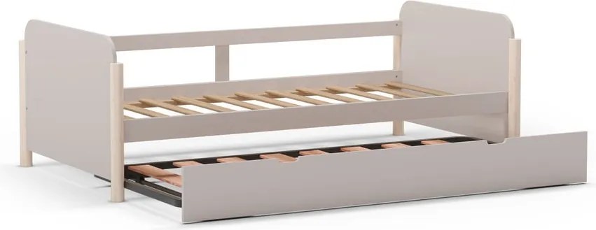 Krémszínű borovi fenyő gyerekágy kihúzható pótággyal 90x190 cm Enola – Marckeric