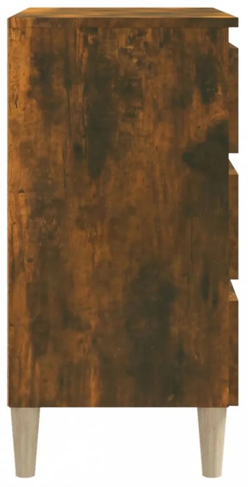 füstös tölgy színű szerelt fa tálalószekrény 60 x 35 x 69 cm