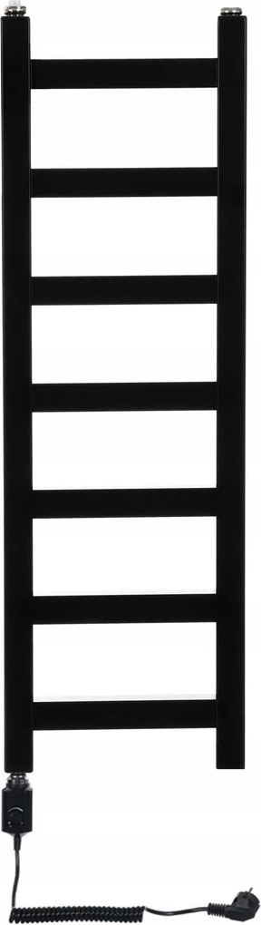 Fürdőszobai radiátor Dekoratív elektromos 300W B Orchidea keskeny Fekete Matt