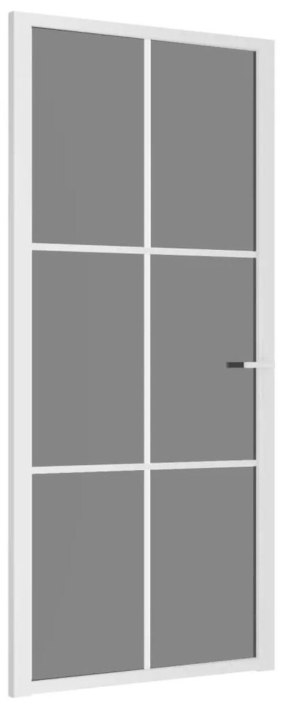 Fehér ESG üveg és alumínium beltéri ajtó 93 x 201,5 cm