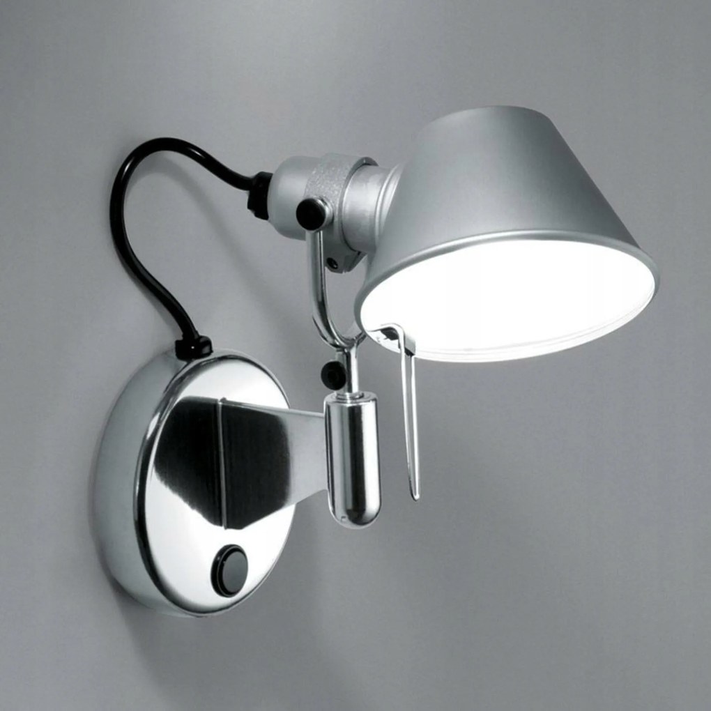 Artemide Tolomeo Micro Faretto fali lámpa kapcsolóval, alumínium