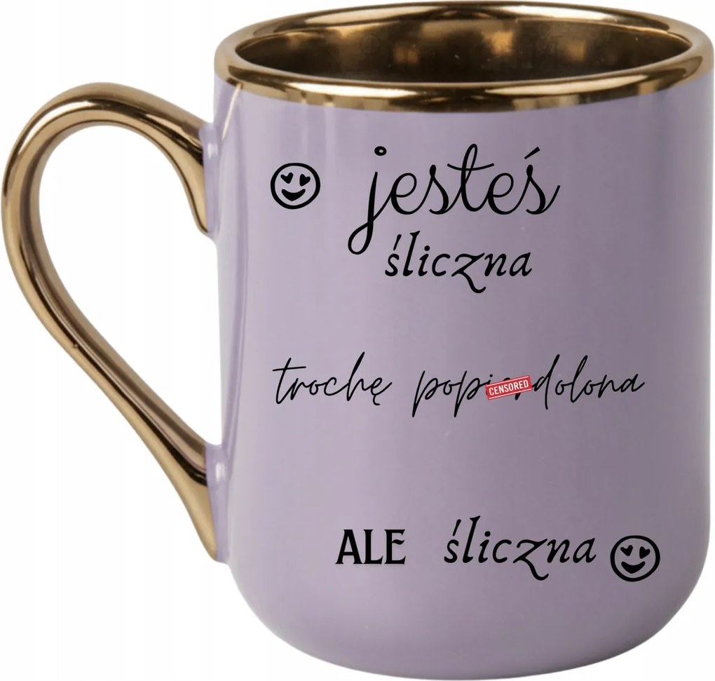 Elegáns bögre Aranyos vagy egy kicsit mellszobor tökéletes ajándék 330 Lila