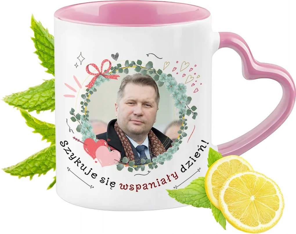 Fekete Rózsaszín Bögre Szív Alakú Füllel Kávé Ajándék