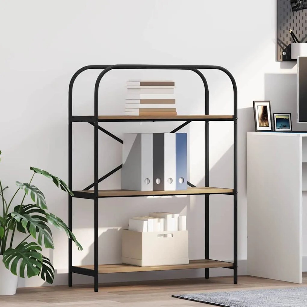 Könyvespolc kézműves tölgy 80 x 30 x 109 cm Faanyag