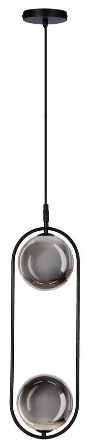 Csillár zsinóron CORDEL 2xG9/28W/230V fekete/füstös fekete