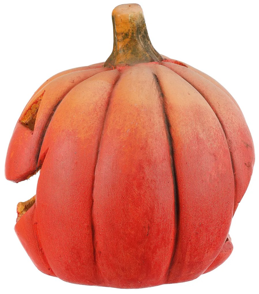 Tök gyertyatartó faragott narancssárga, terrakotta, átmérő 26 cm