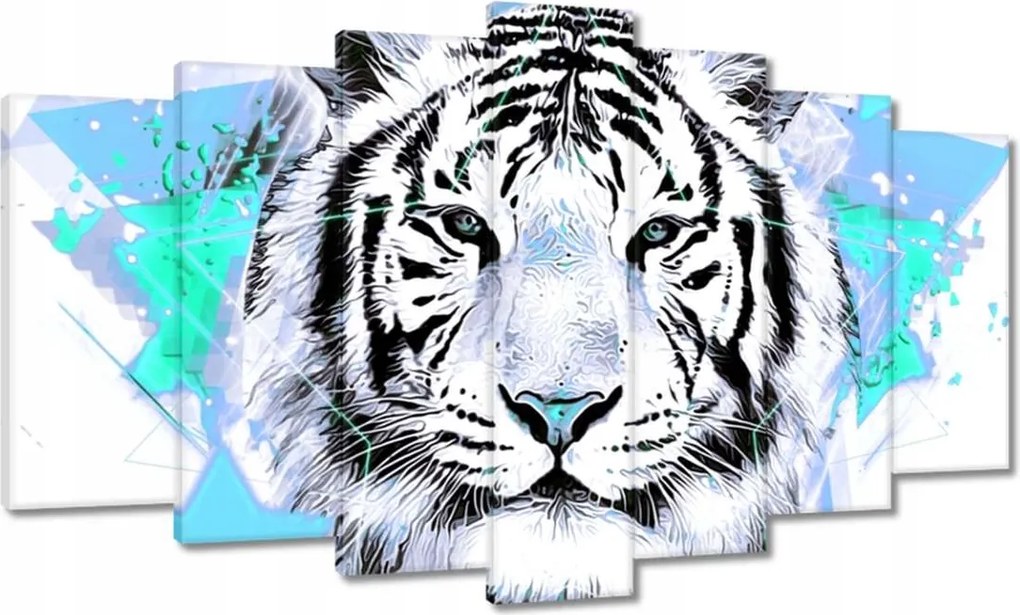 Vászonkép 140x80 Tigris csillag türkiz