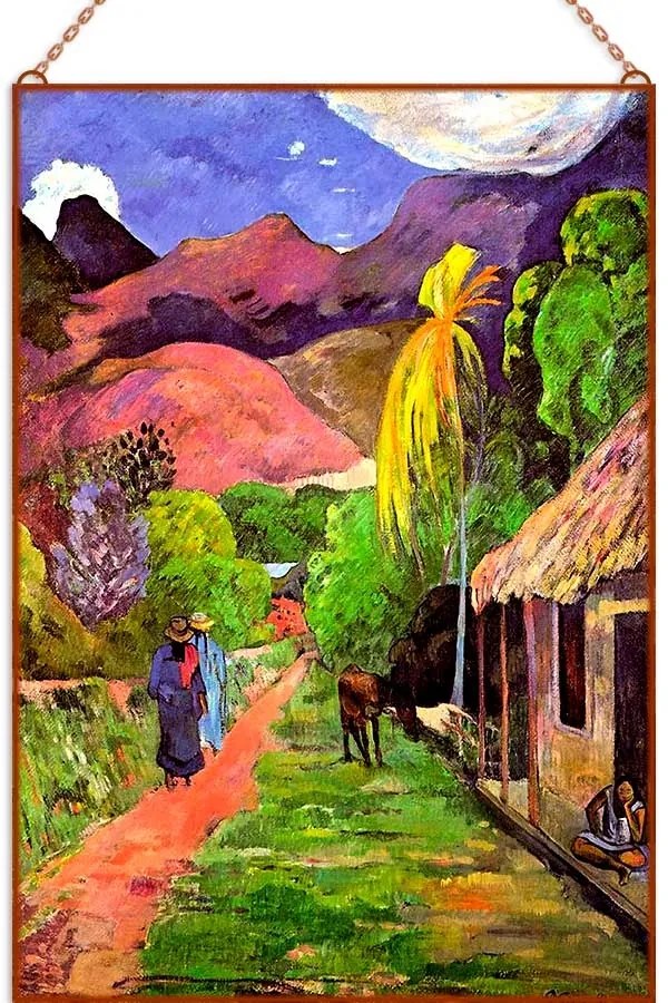 Paul Gauguin - Rue de Tahiti üvegkép, falikép