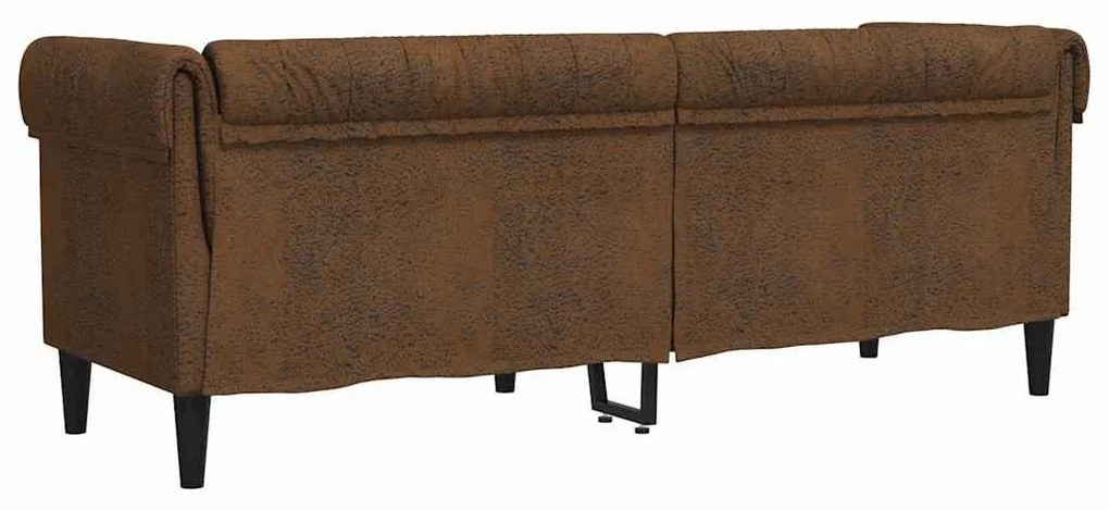Chesterfield kanapé Barna 201.5 x 74.5 x 74.5 cm Műbőr velúr