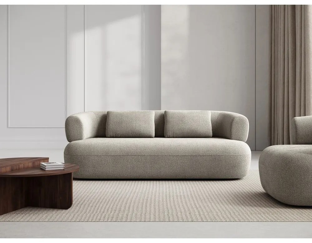 Világosszürke buklé kanapé 178 cm Jenny – Micadoni Home