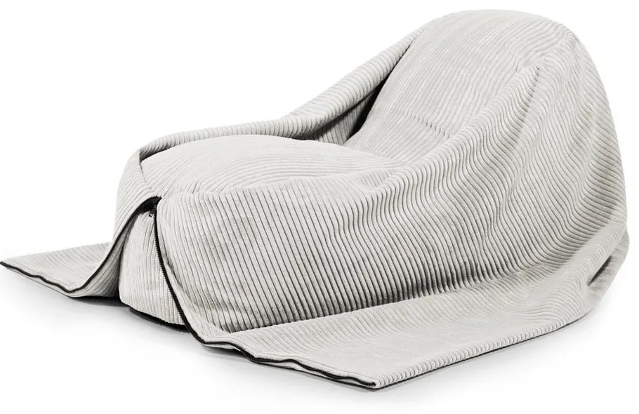 Krémszínű kordbársony gyerek babzsákfotel Cocoon 120 – SLOWDOWN