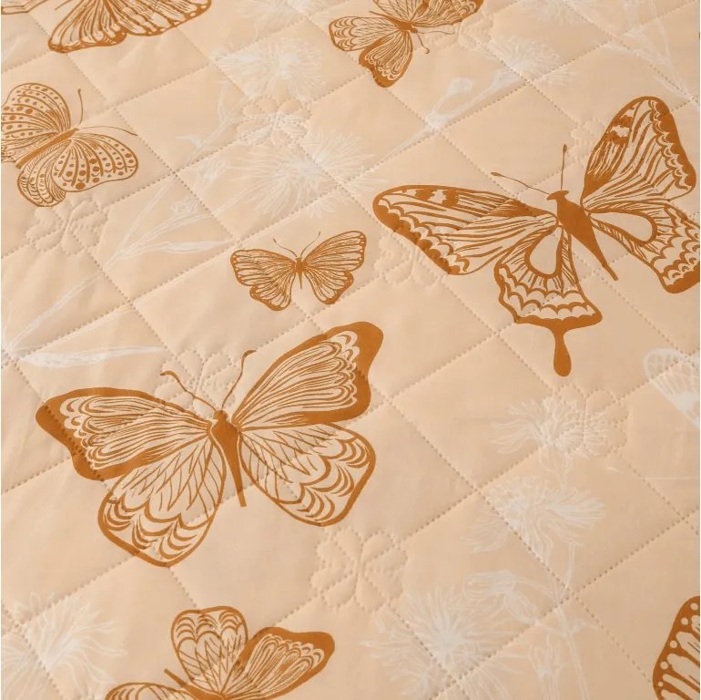 Nyári takaró BUTTERFLY 140x200 cm, sárgabarack színű