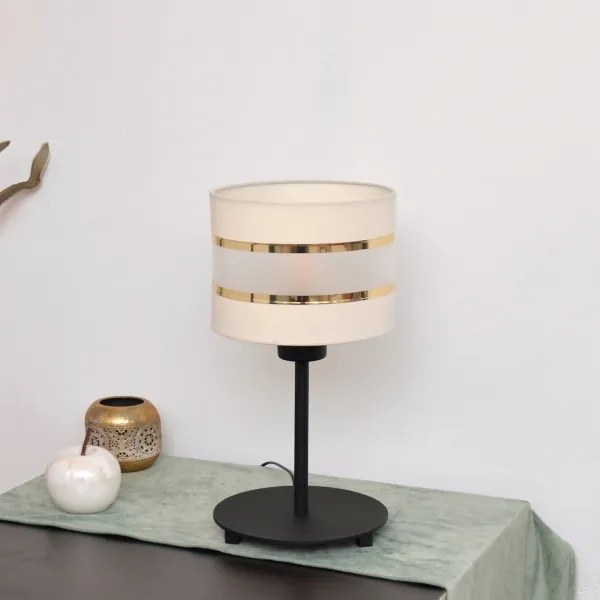 LED Asztali lámpa HELEN 1xE27/15W/230V krém/fekete/arany
