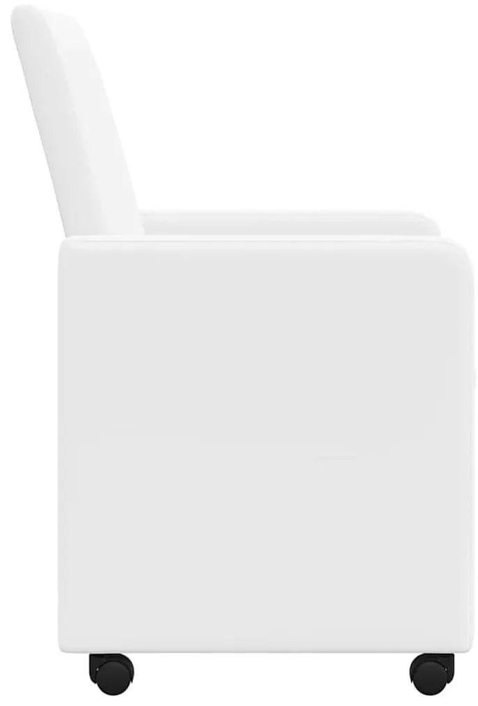 vidaXL Kerekes Étkező Székek 2 pcs Fehér 57 x 66 x 94 cm Műbőr