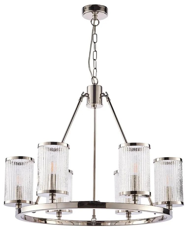 Endon 74128 - Csillár láncon EASTON 6xE14/6W/230V fényezett króm