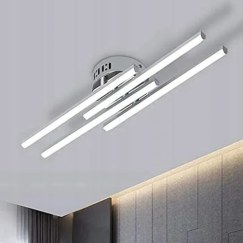 Lampa Sufitowa Plafon Led Srebro Nowoczesna 4 Pontos Do Salonu 6500K 24W