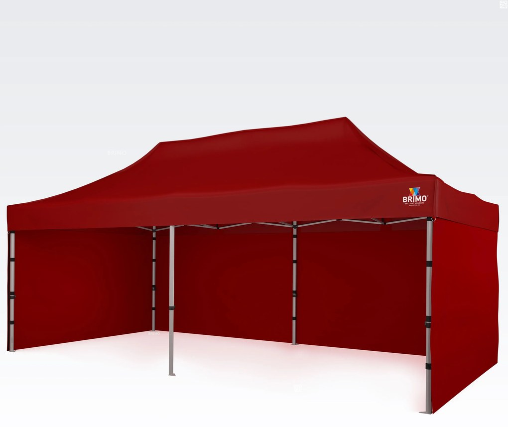 Alumínium esküvői sátor 3x6 m – elegáns és gyorsan felállítható - plusz 3 oldalfal - Piros