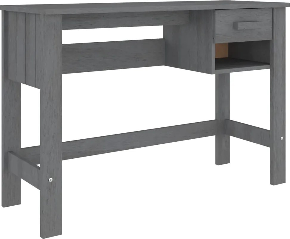 vidaXL HAMAR sötétszürke tömör fenyőfa íróasztal 110 x 40 x 75 cm