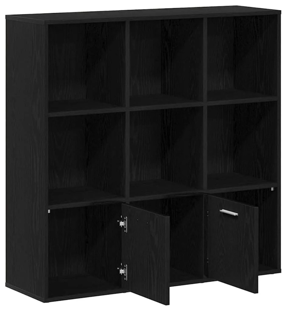 fekete tölgy színű szerelt fa könyvszekrény 98x29x97,5 cm