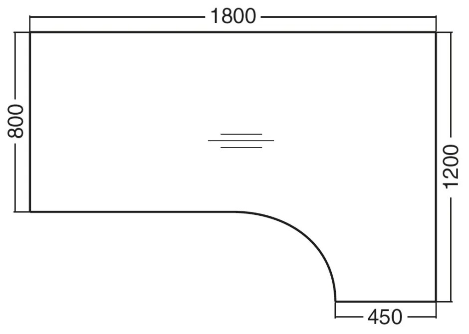 ProOffice B ergonomikus asztal 180 x 120 cm, jobb, bükkfa