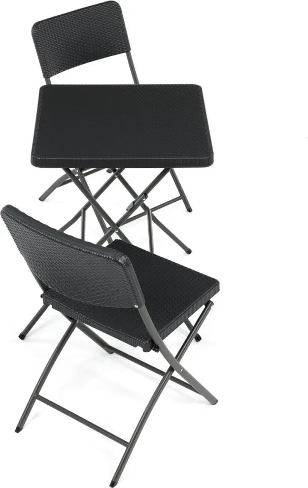 Kerti bútor szett 1+2, műanyag, szürke, AZS-L2161 GREY