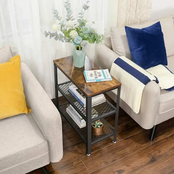 ELDUR oldalsó asztal barna/fekete