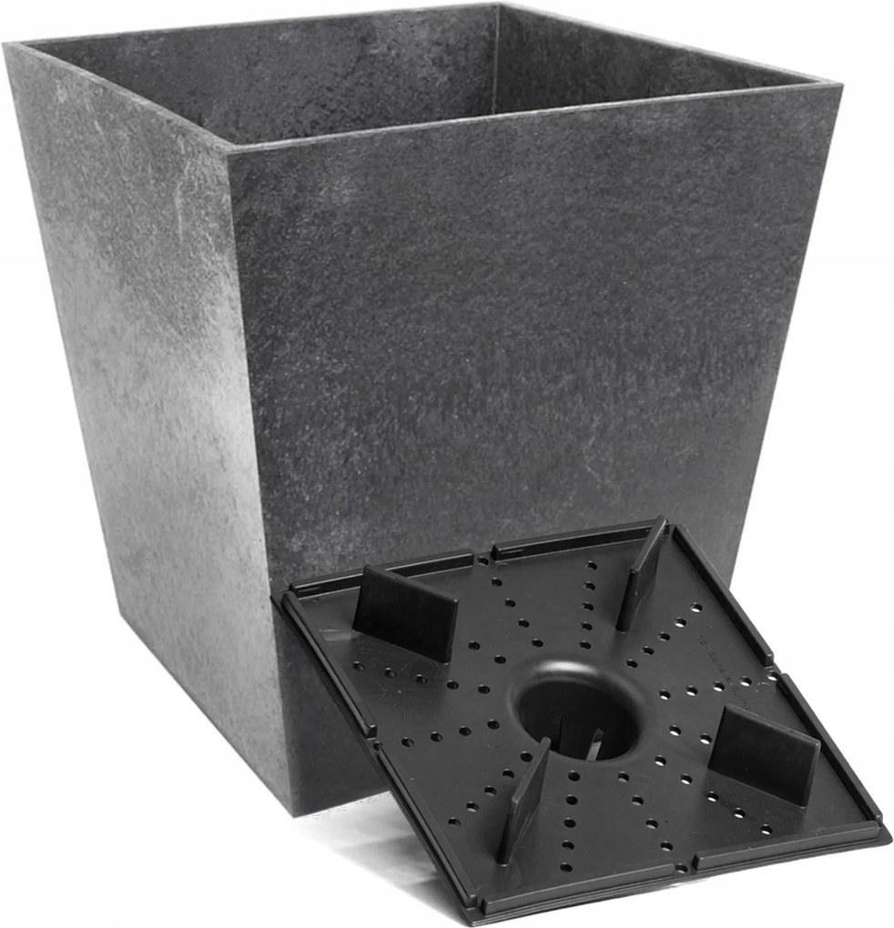 Virágtartó kaspó betéttel 33 cm kültéri fagyálló terasz erkély kert