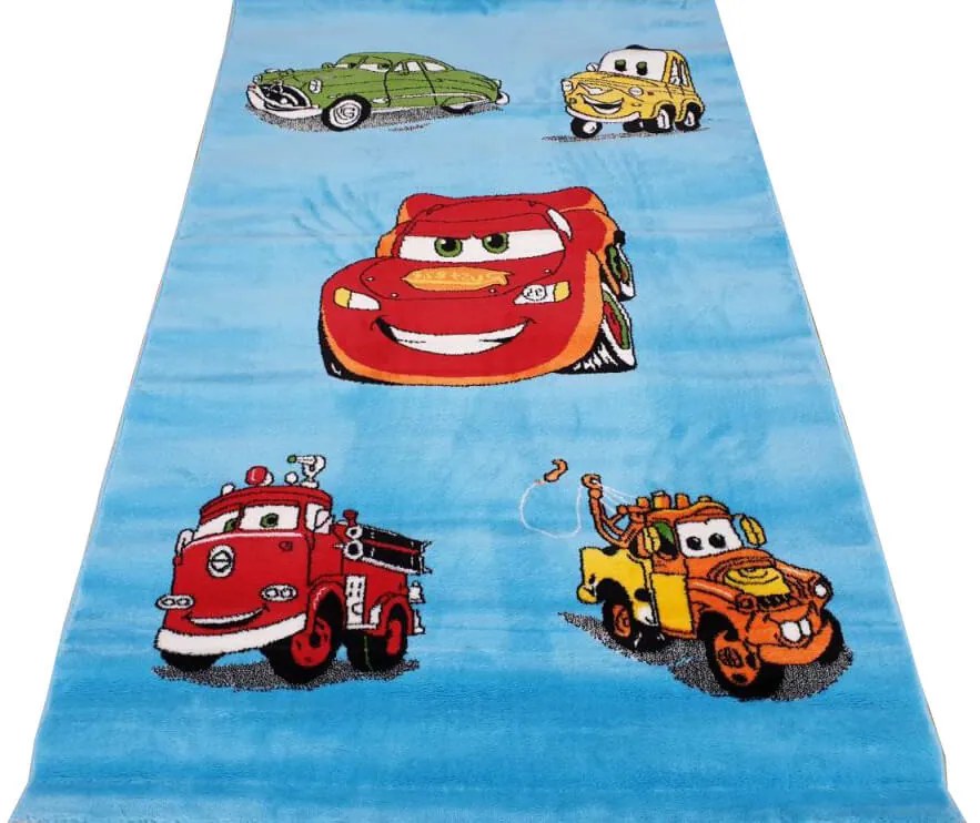 Autók Kék Verdás Autós Gyerekszőnyeg Villám McQueen