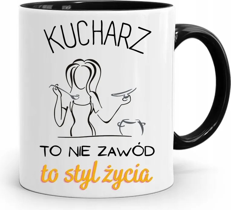 Fekete Bögre Szakácsnak Nem Szakma Egy Életstílus, fényképes nyomtatással