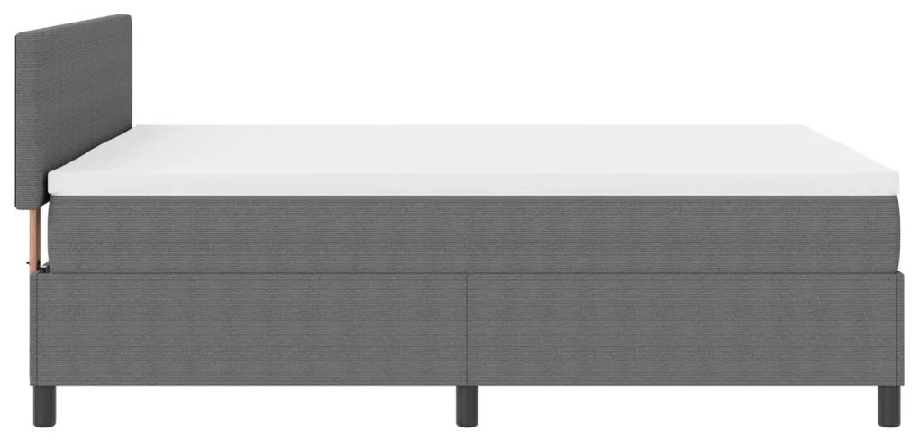 Box Spring Ágy Matrac Közép Szürke 160x200 cm Kordbársony Anyag