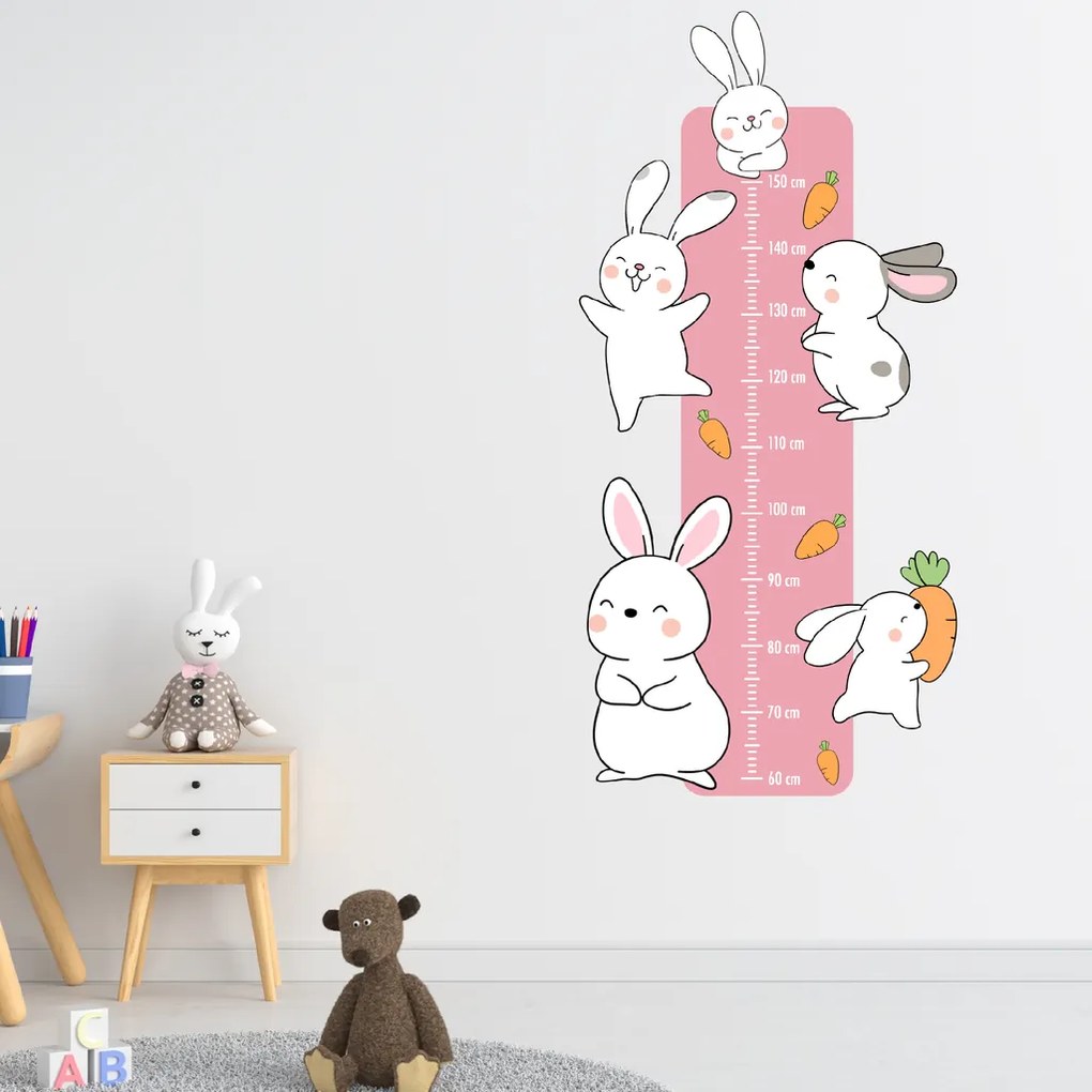 PIPPER. Textil falmatrica "Gyermek mérő - Nyuszik"
