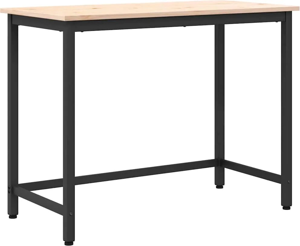 vidaXL asztal Természetes 100 x 50 x 77 cm Műszaki fa és acél
