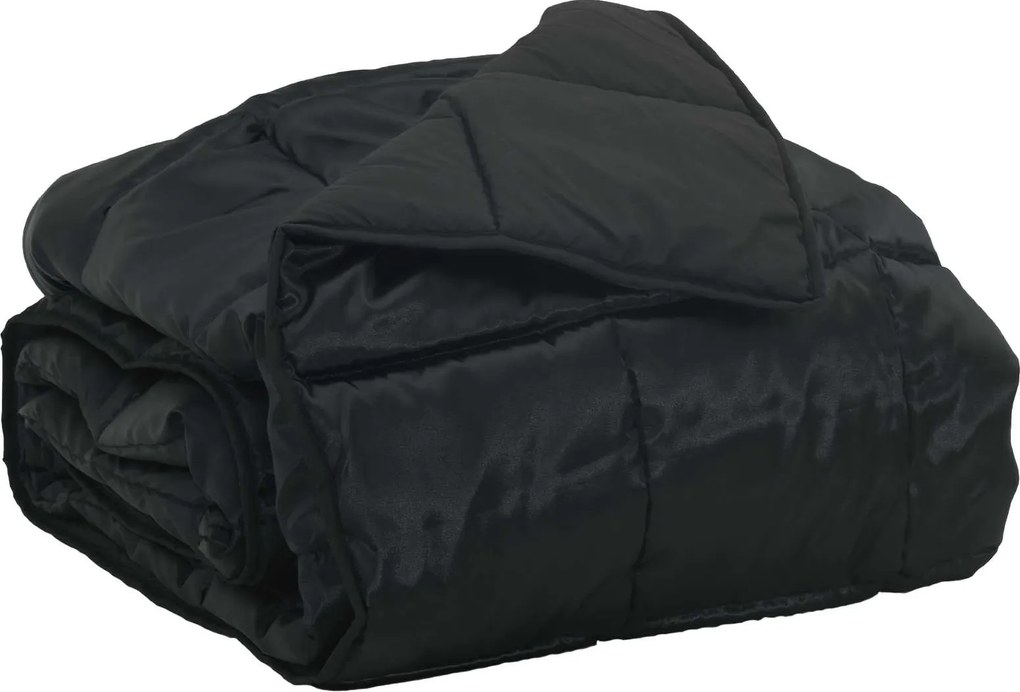 vidaXL Nyári Takarmány Fekete 200 x 135 cm Satin és Mikroszálas