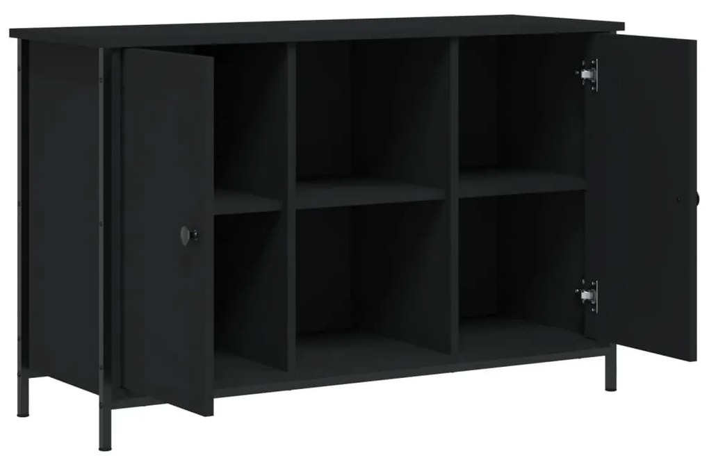 fekete szerelt fa TV-szekrény 100x35x65 cm