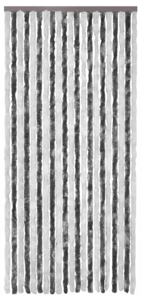 szürke és fehér zsenília rovarfüggöny 100 x 220 cm