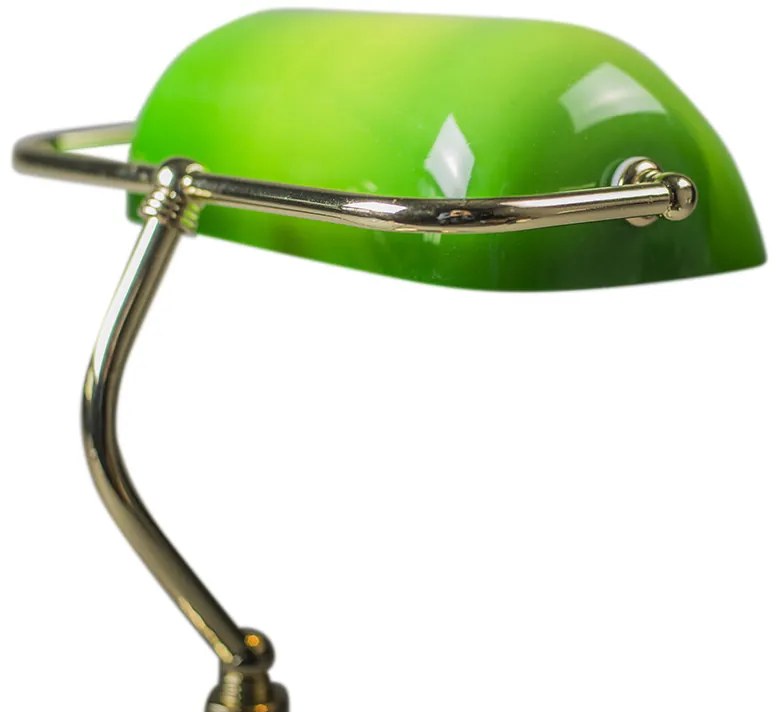 Okos asztali lámpa sárgarézzel és zöld üveggel, Wi-Fi-vel P45 - Banker