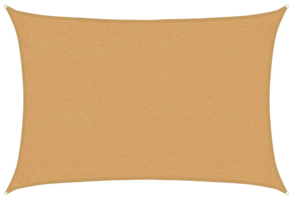homokszínű négyszögletű HDPE napvitorla 160 g/m² 2x3 m