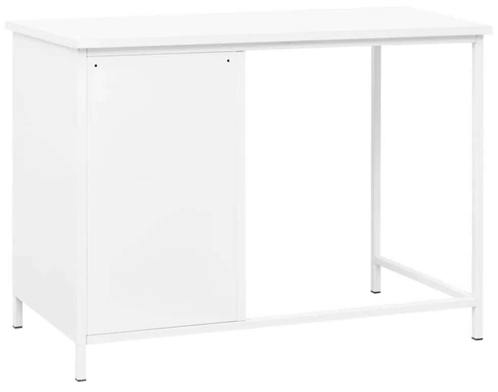 fehér acél ipari stílusú íróasztal fiókokkal 105 x 52 x 75 cm