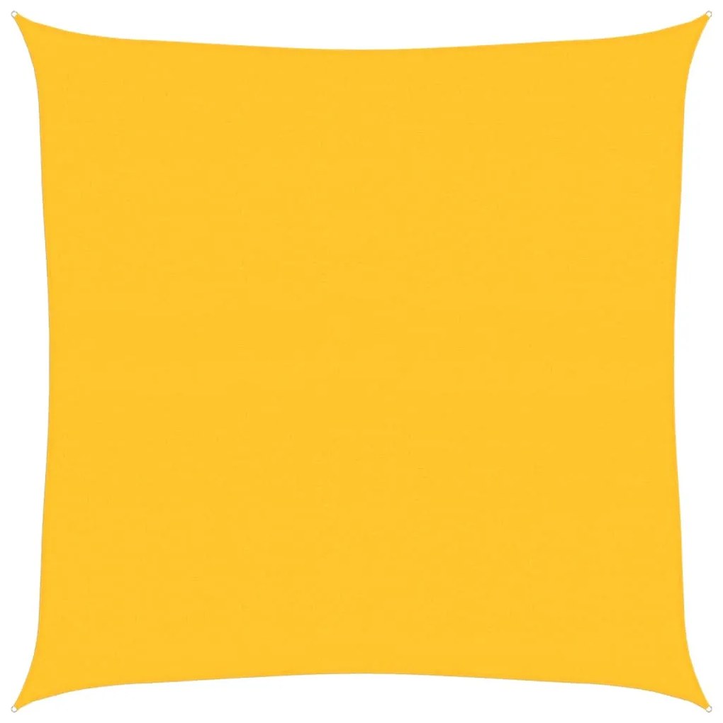 sárga négyzet alakú HDPE napvitorla 160 g/m² 7x7 m