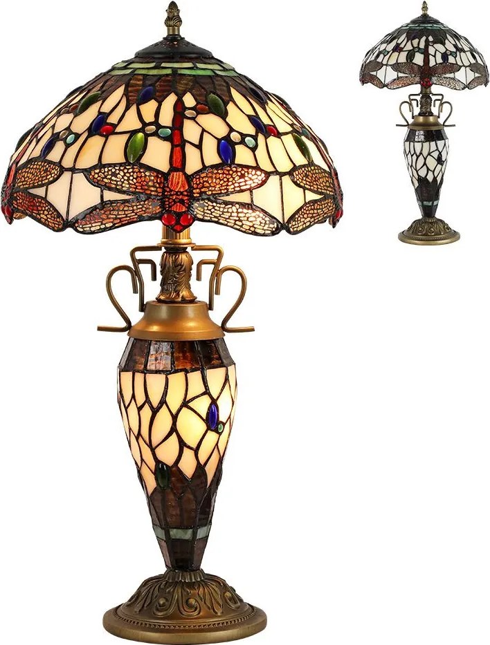 Prezent TIFFANY XXII. 1710 Asztali lámpa 2x60W/E27|1x7W/E14 IP20